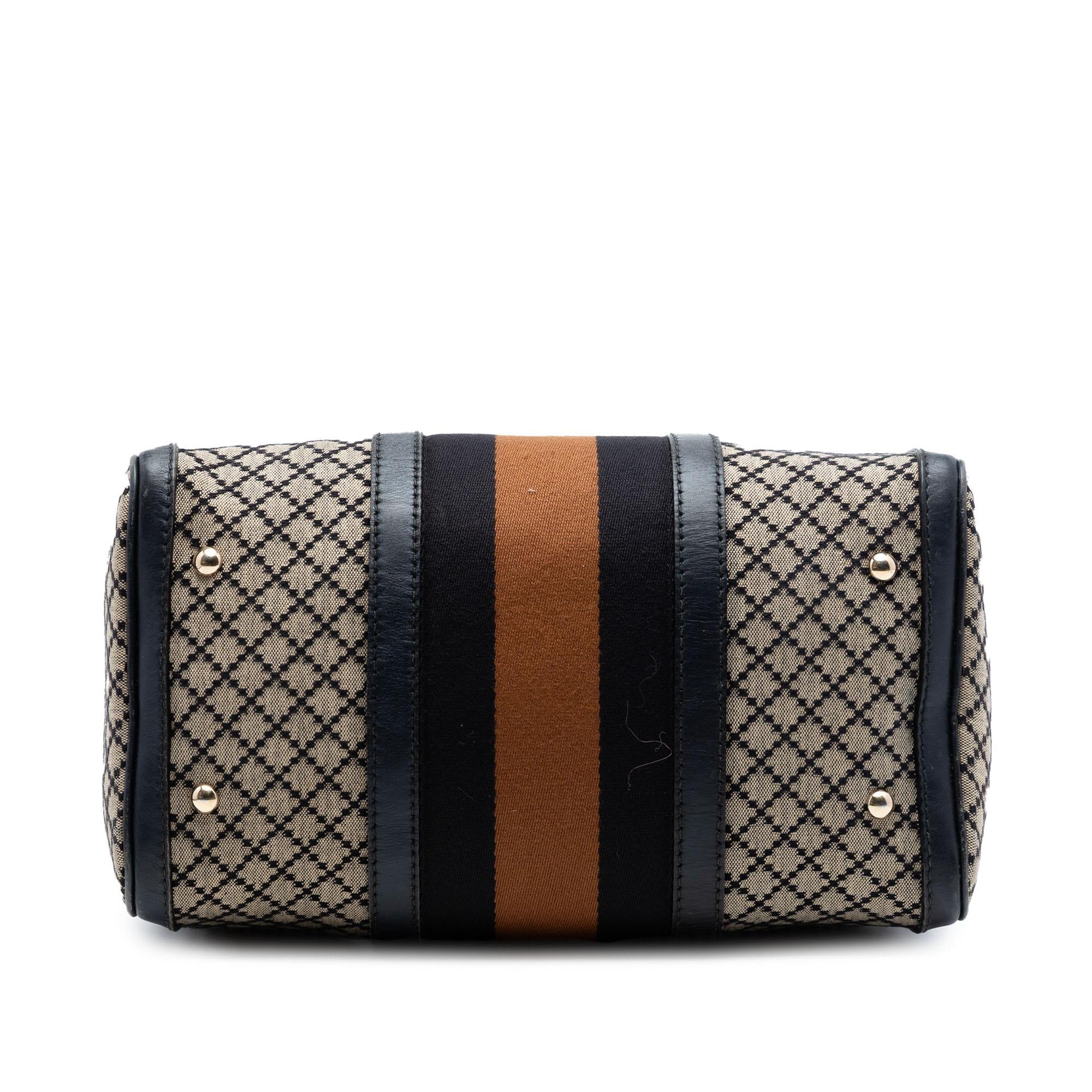 Gucci Medium Diamante Canvas Web Joy Boston Bag