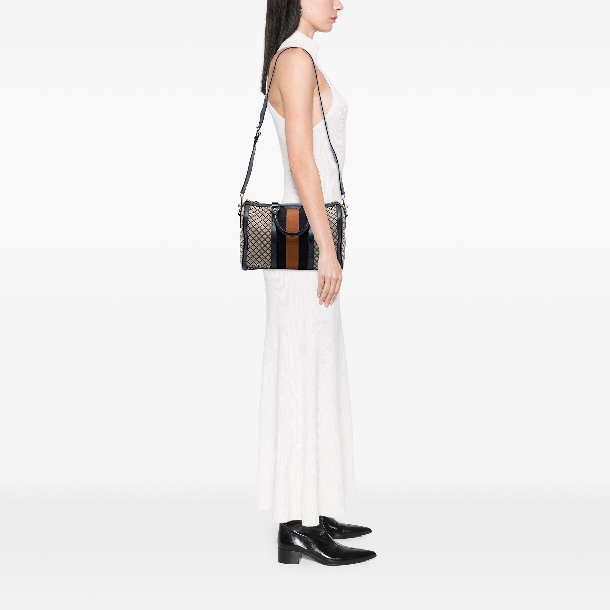 Gucci Medium Diamante Canvas Web Joy Boston Bag