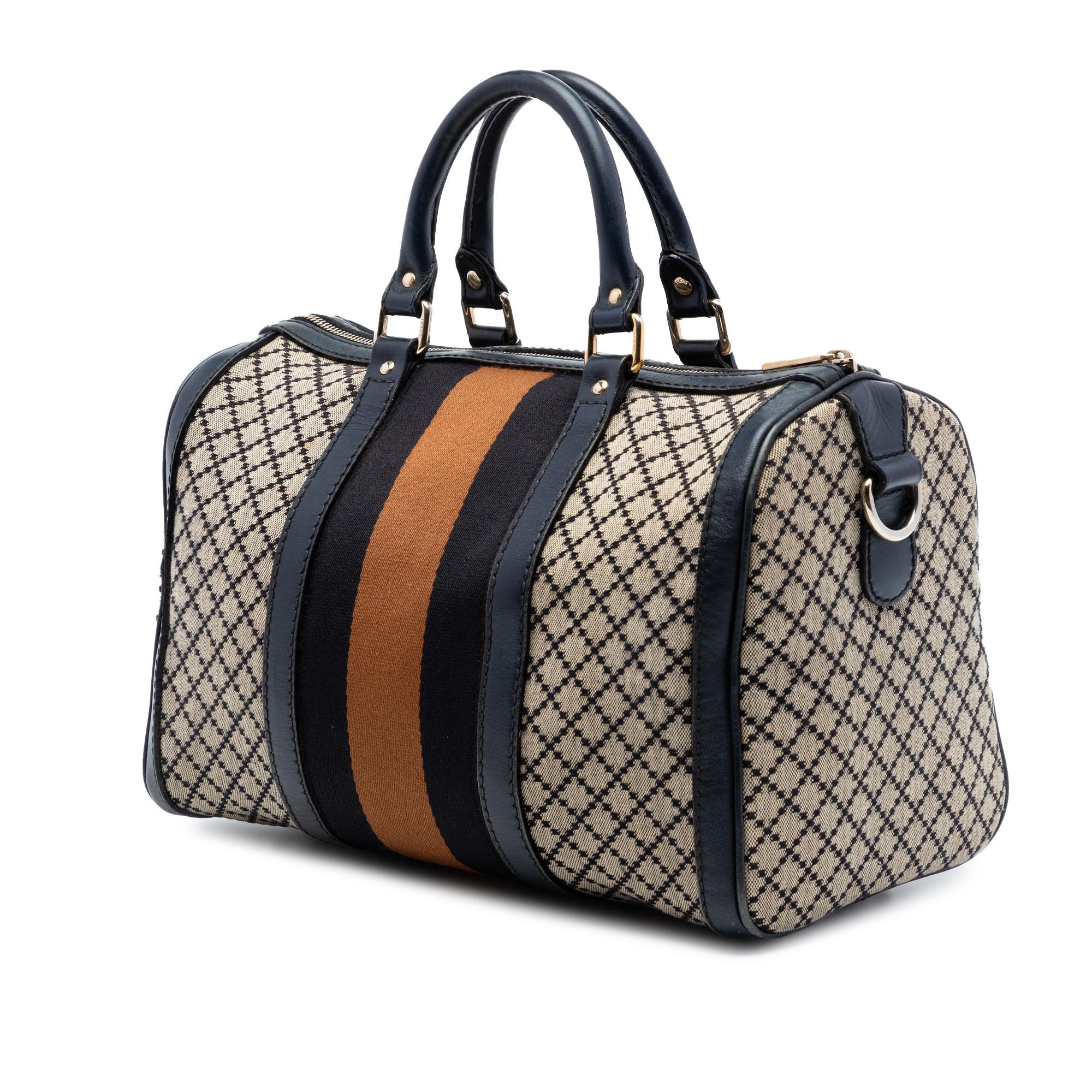 Gucci Medium Diamante Canvas Web Joy Boston Bag