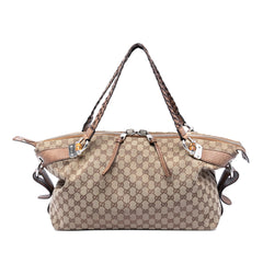 Gucci Medium GG Canvas Bamboo Bar Tote
