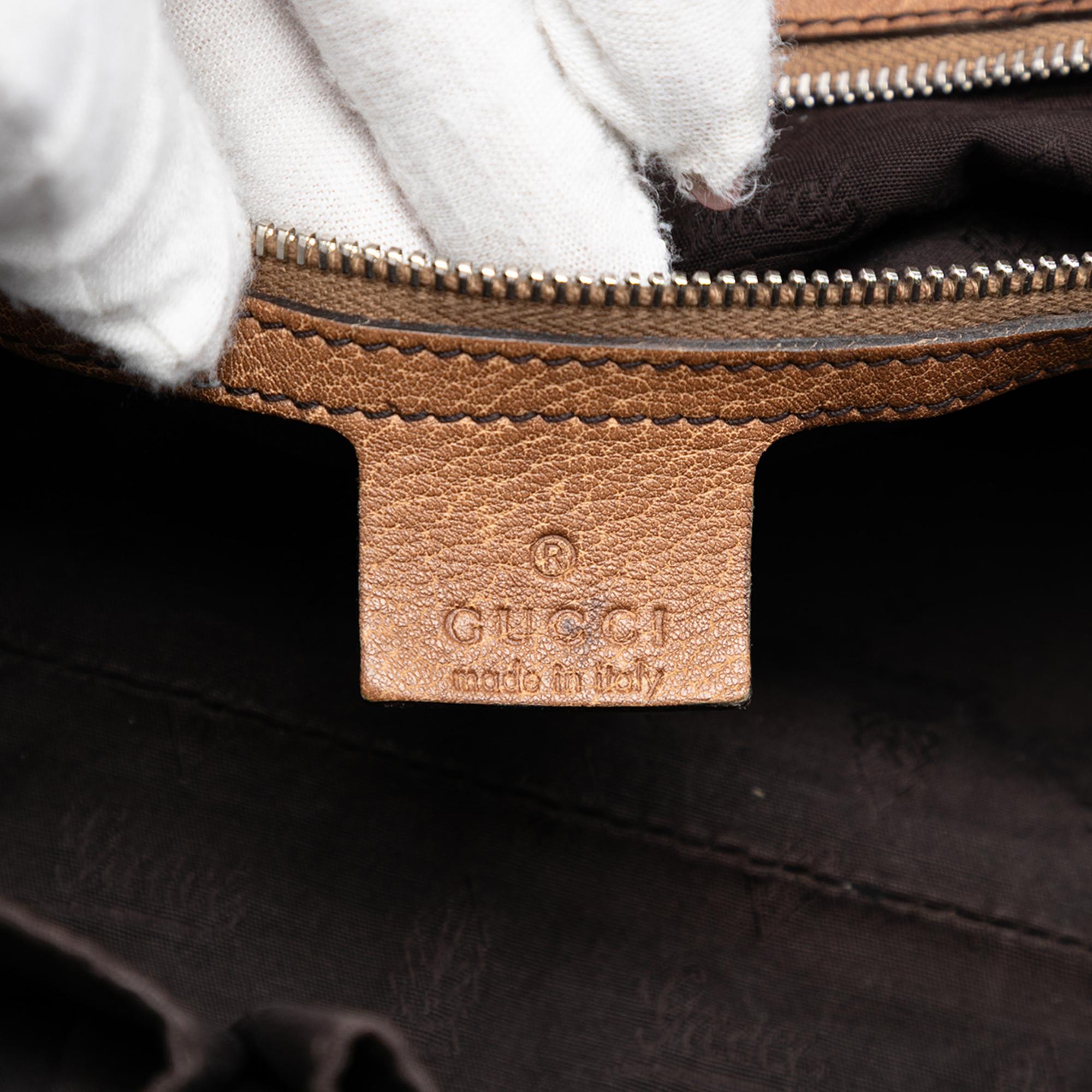 Gucci Medium GG Canvas Bamboo Bar Tote