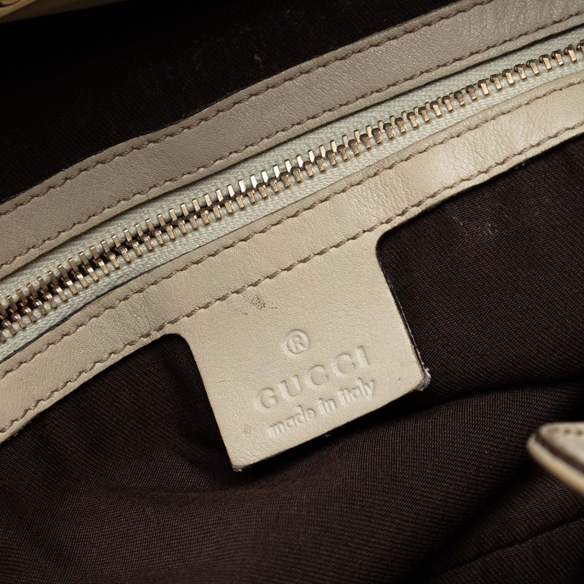 Gucci Medium GG Canvas Bamboo Indy Hobo