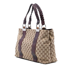 Gucci Medium GG Canvas Bamboo Libeccio Tote