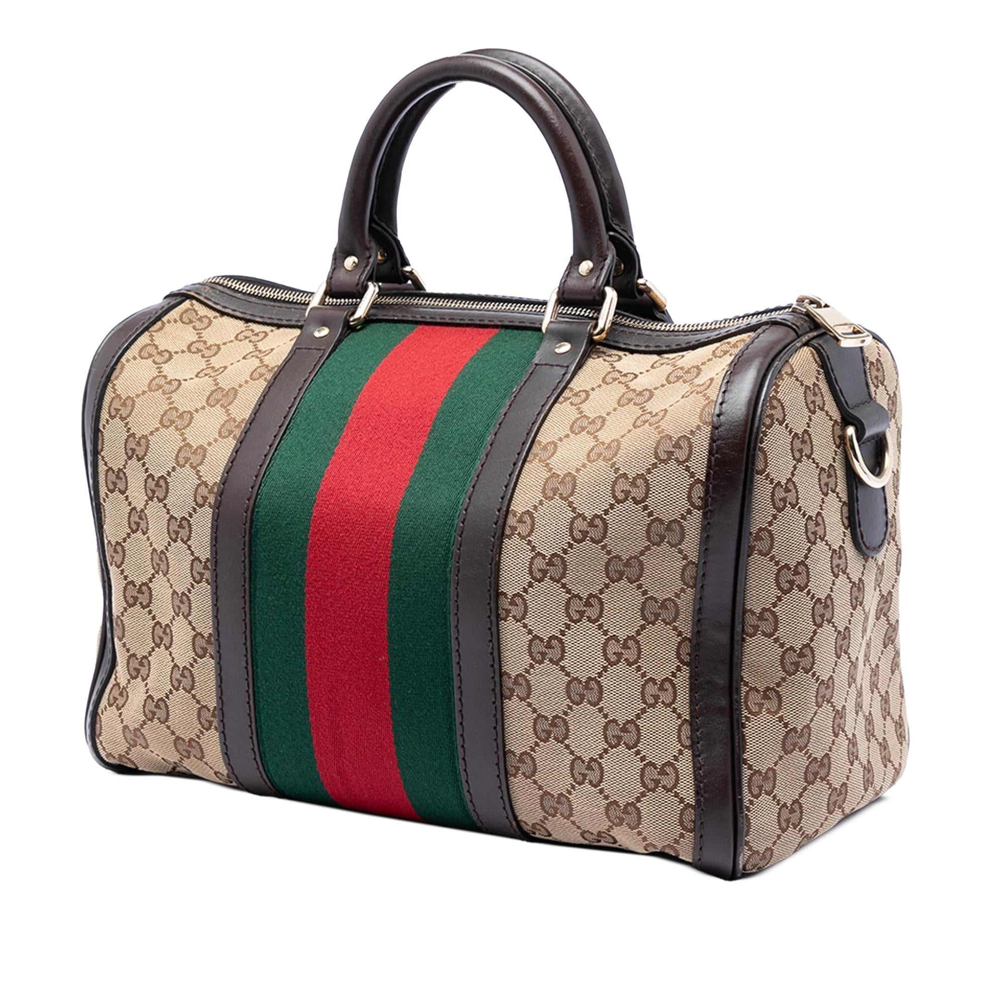 Gucci Medium GG Canvas Web Joy Boston Bag