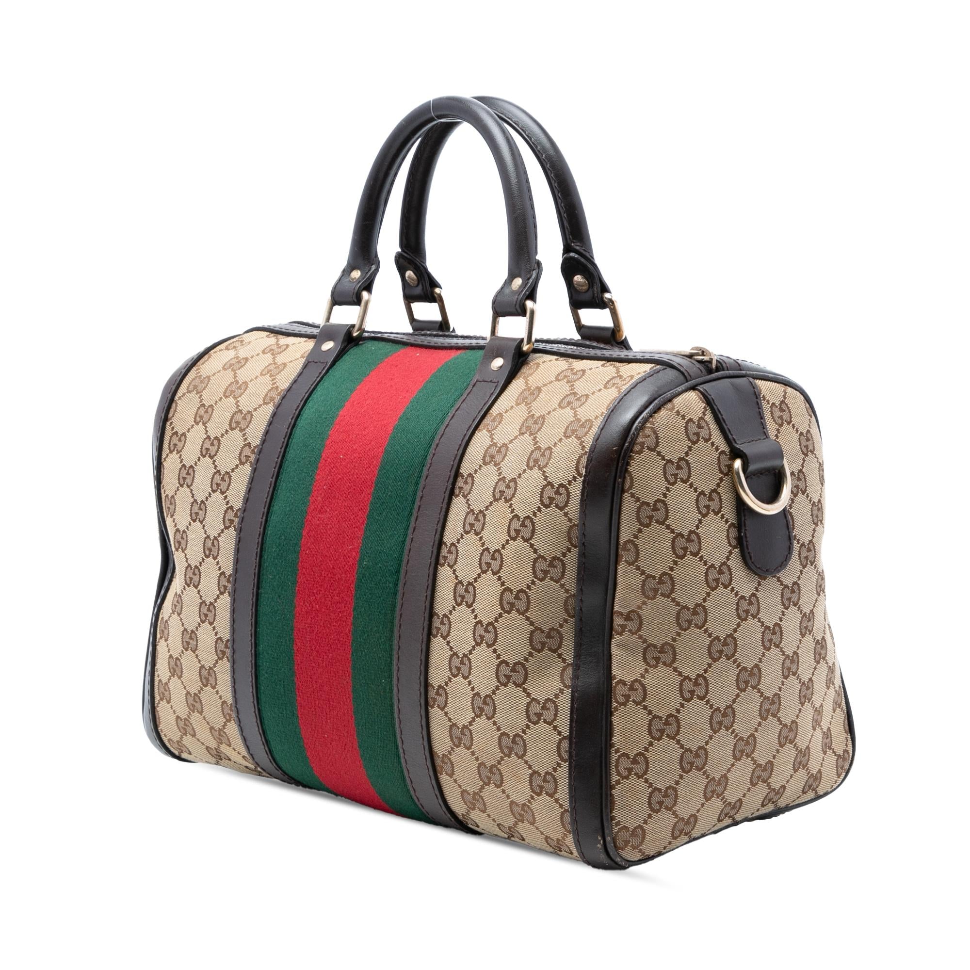 Gucci Medium GG Canvas Web Joy Boston Bag