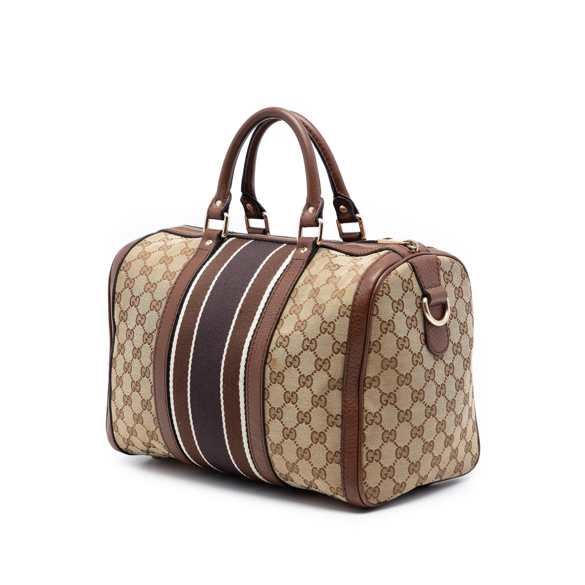 Gucci Medium GG Canvas Web Joy Boston Bag