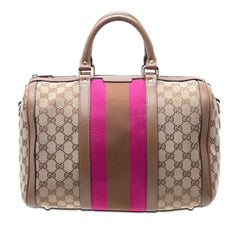 Gucci Medium GG Canvas Web Joy Boston Bag