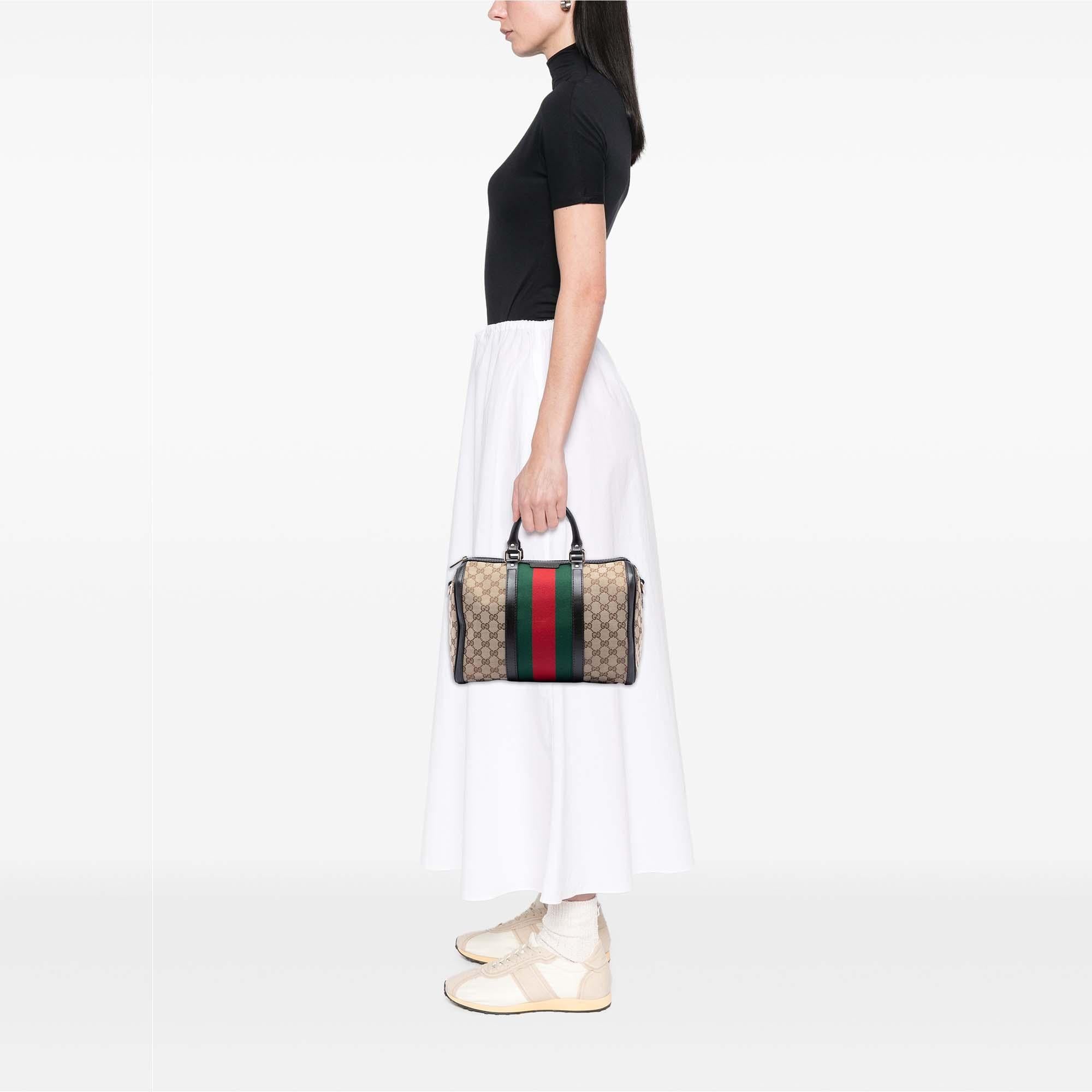 Gucci Medium GG Canvas Web Joy Boston Bag