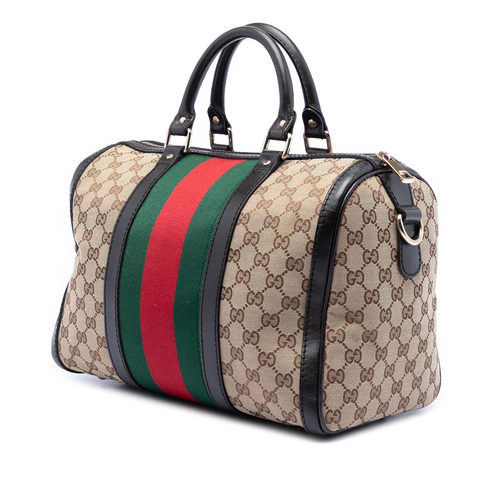 Gucci Medium GG Canvas Web Joy Boston Bag