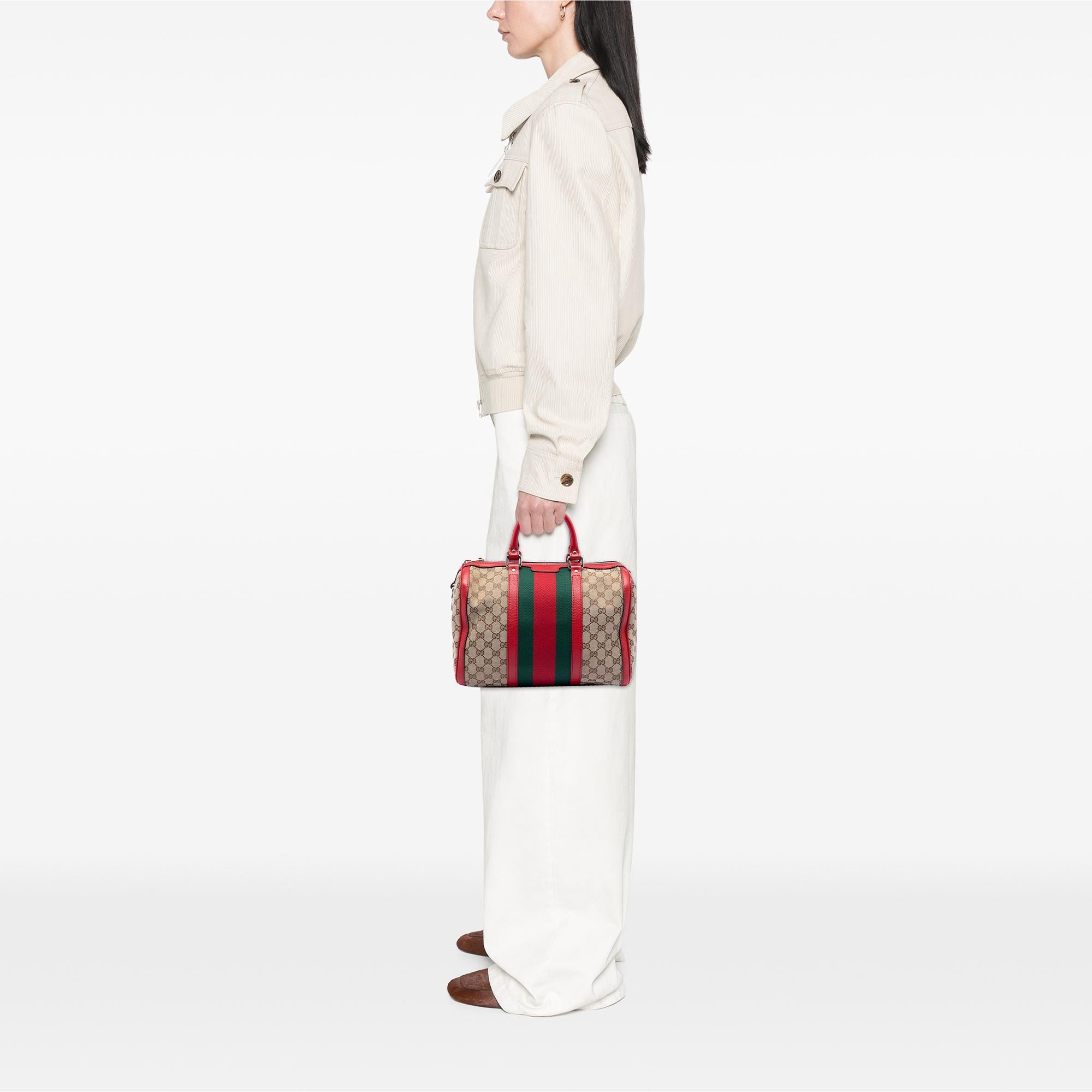 Gucci Medium GG Canvas Web Joy Boston Bag