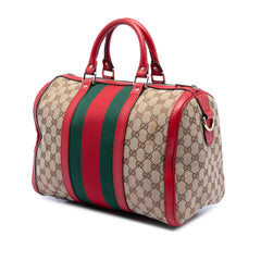 Gucci Medium GG Canvas Web Joy Boston Bag