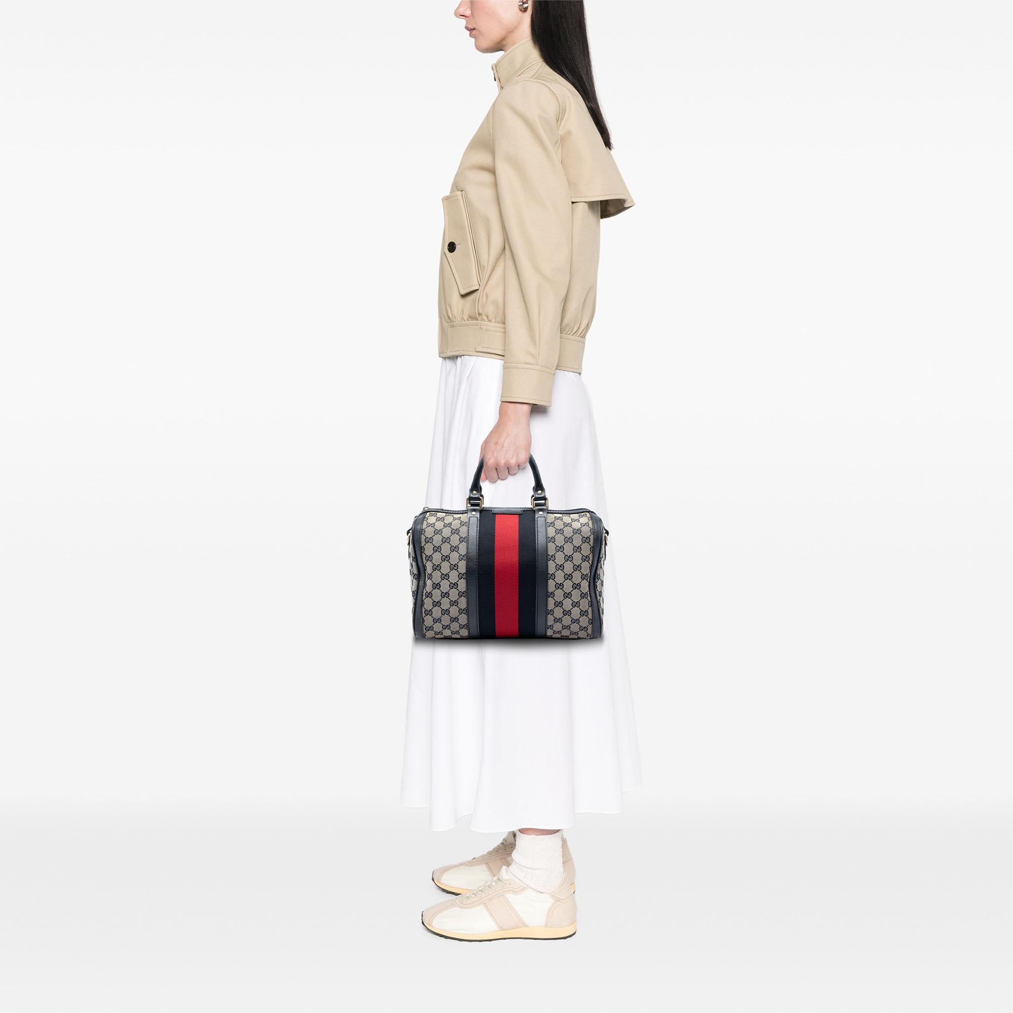 Gucci Medium GG Canvas Web Joy Boston Bag