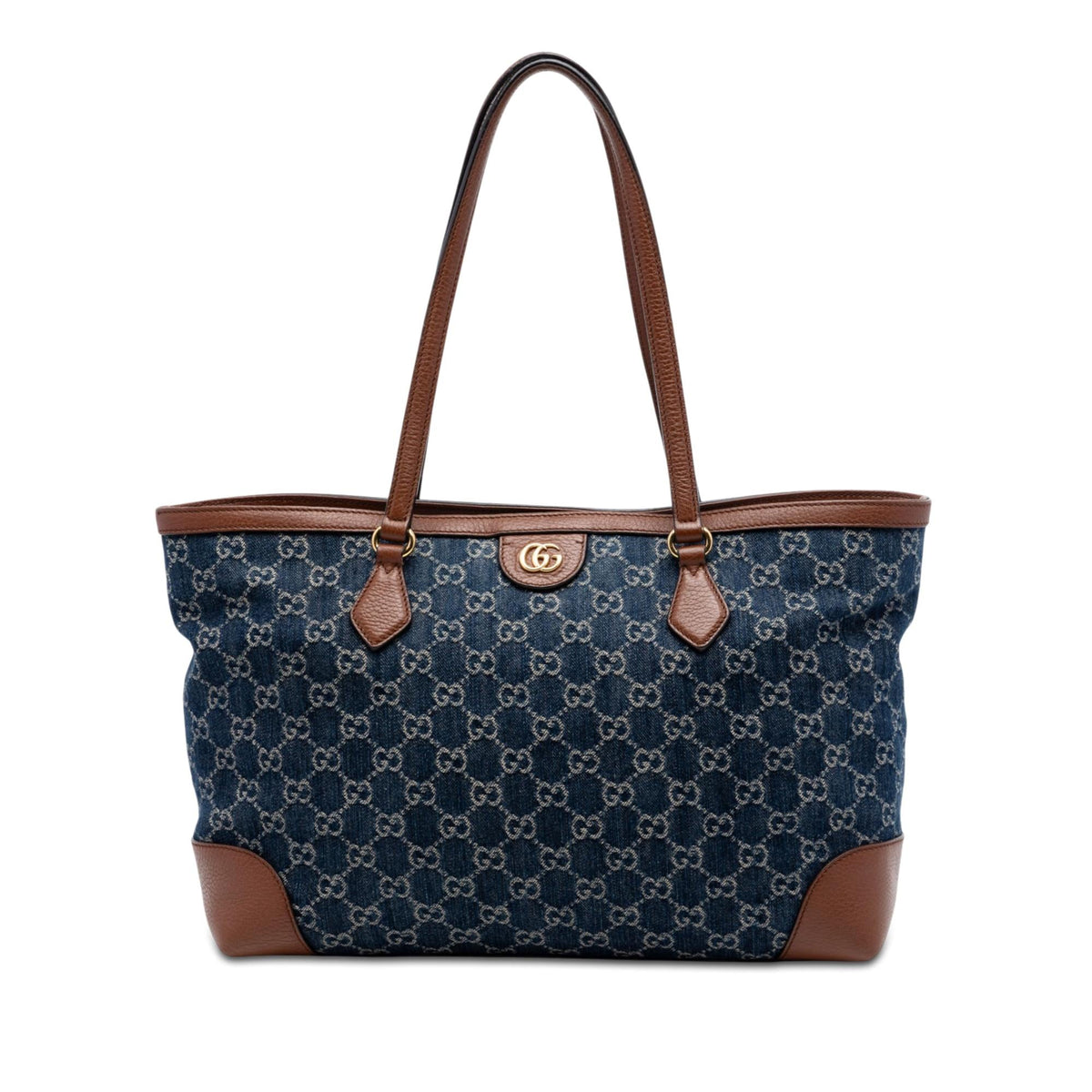 Gucci Medium GG Denim Ophidia Tote