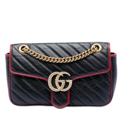 Gucci Medium GG Marmont Matelasse Diagonal Leather Torchon Shoulder Bag