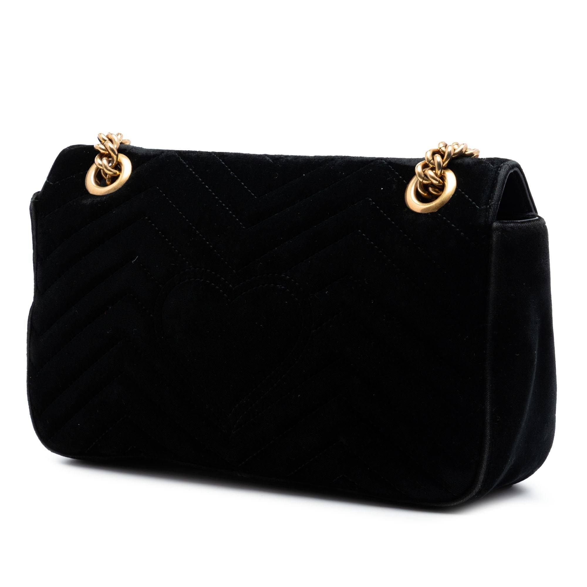 Gucci Medium GG Marmont Matelasse Velvet Shoulder Bag