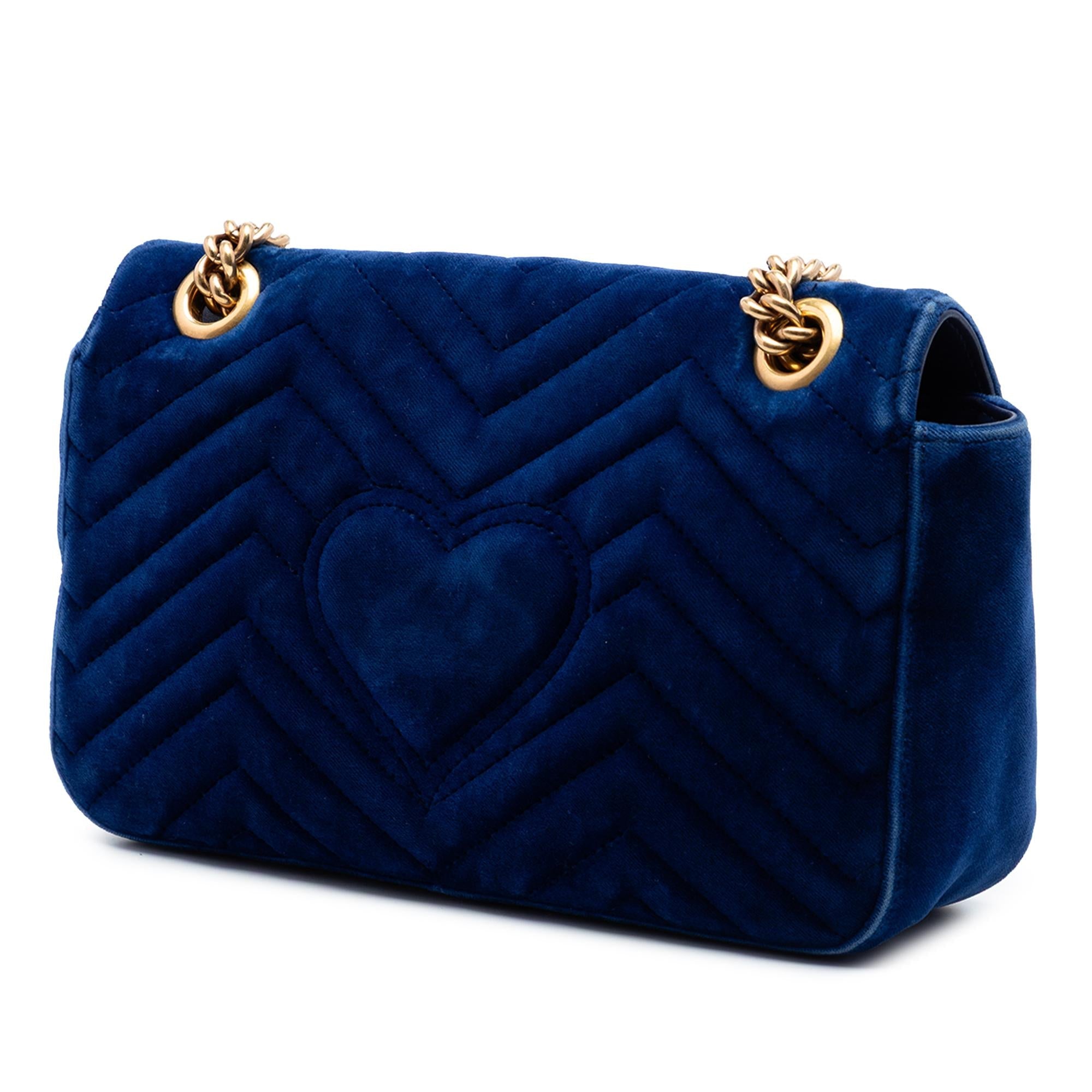Gucci Medium GG Marmont Matelasse Velvet Shoulder Bag