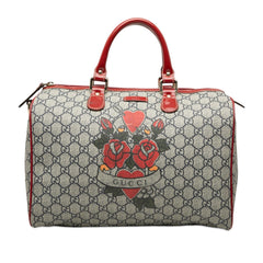 Gucci Medium GG Supreme Joy Tattoo Heart Boston Bag