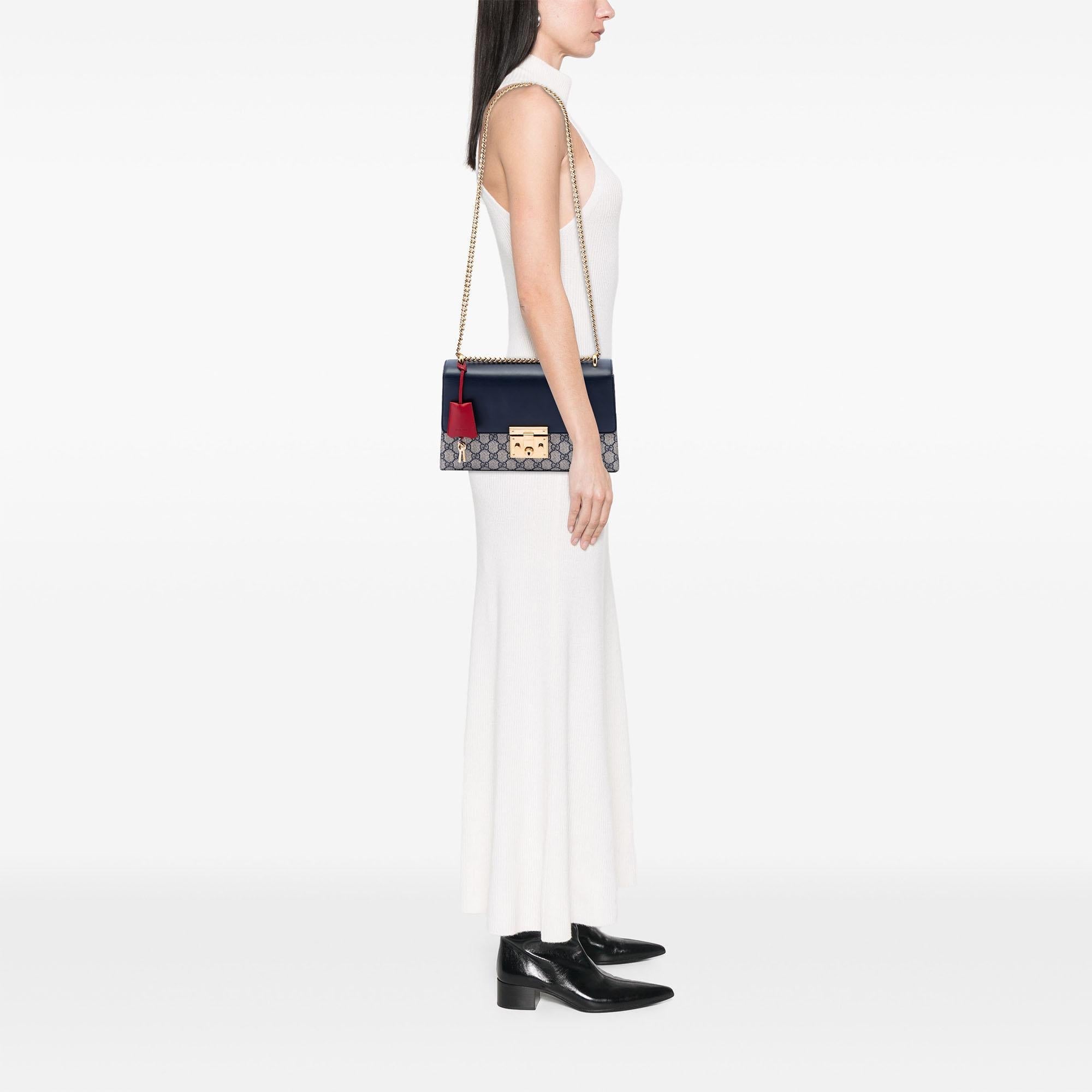 Gucci Medium GG Supreme Padlock Shoulder Bag