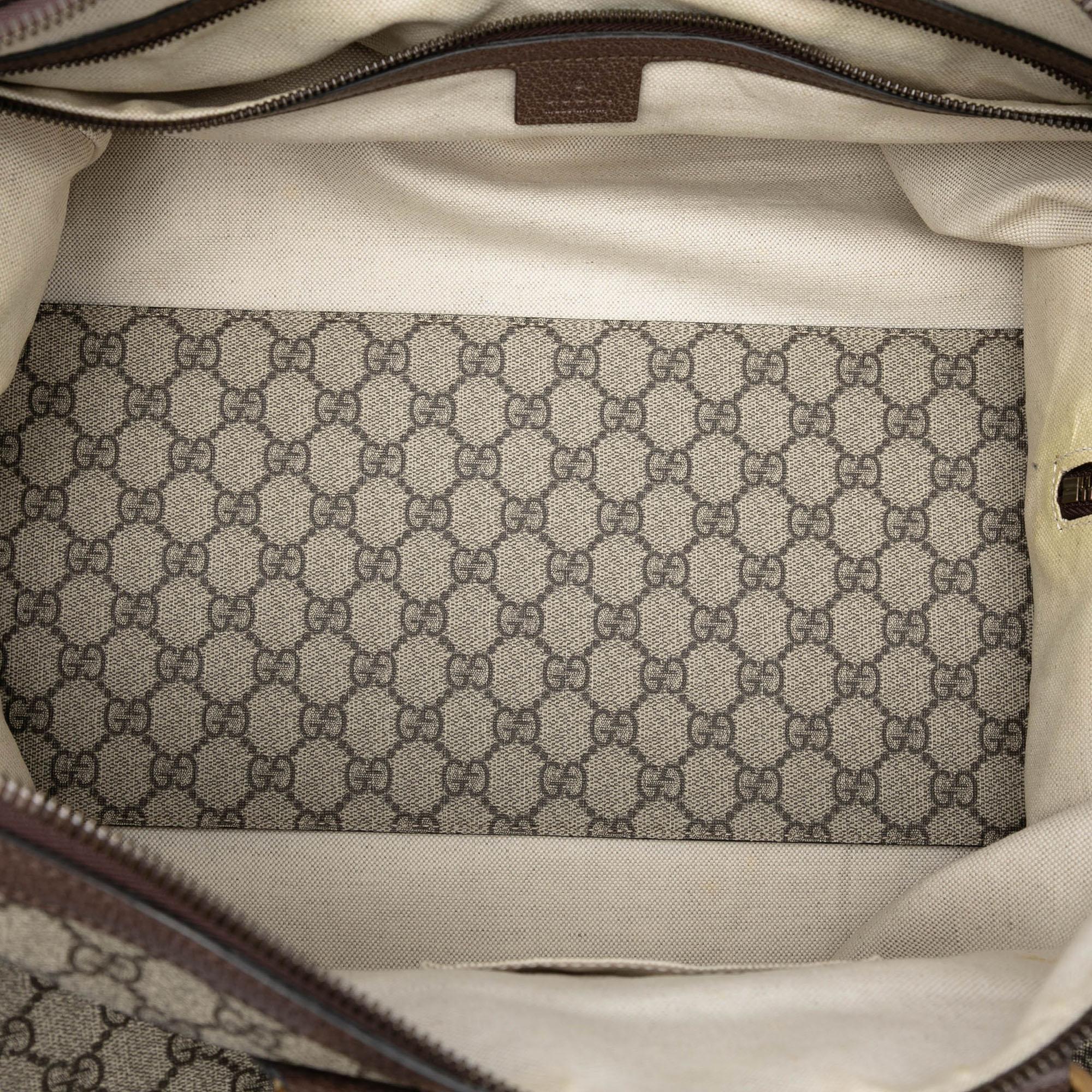 Gucci Medium GG Supreme Web Ophidia Carry On Duffle Bag