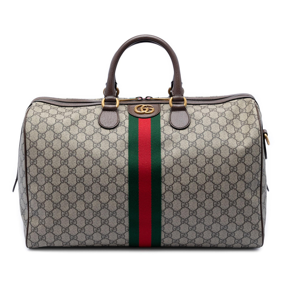 Gucci Medium GG Supreme Web Ophidia Carry On Duffle Bag