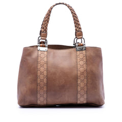 Gucci Medium Guccissima Trimmed Leather Bamboo Libeccio Tote