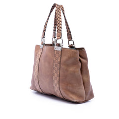 Gucci Medium Guccissima Trimmed Leather Bamboo Libeccio Tote