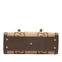 Gucci Medium Jumbo GG Canvas Bamboo Diana Satchel