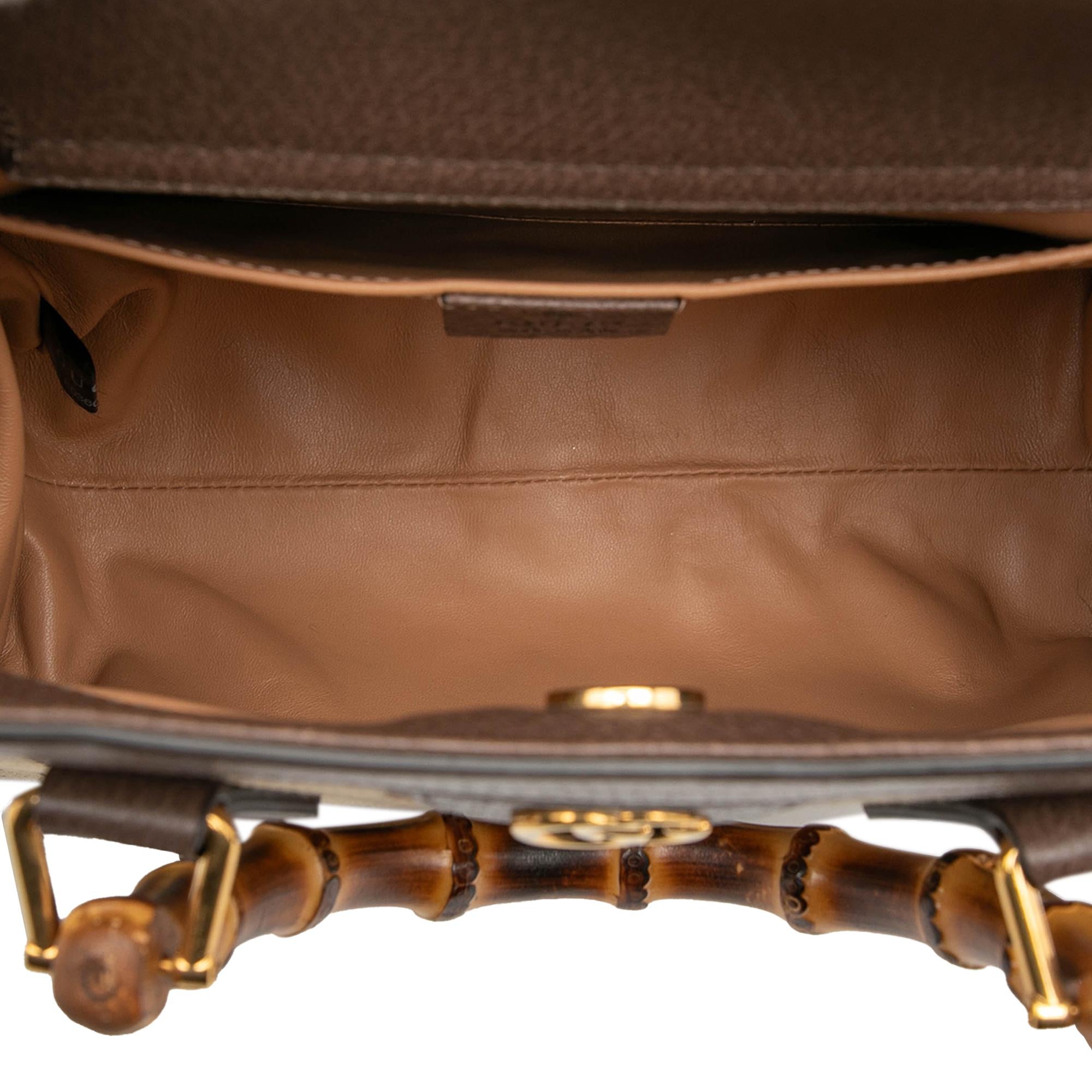 Gucci Medium Jumbo GG Canvas Bamboo Diana Satchel