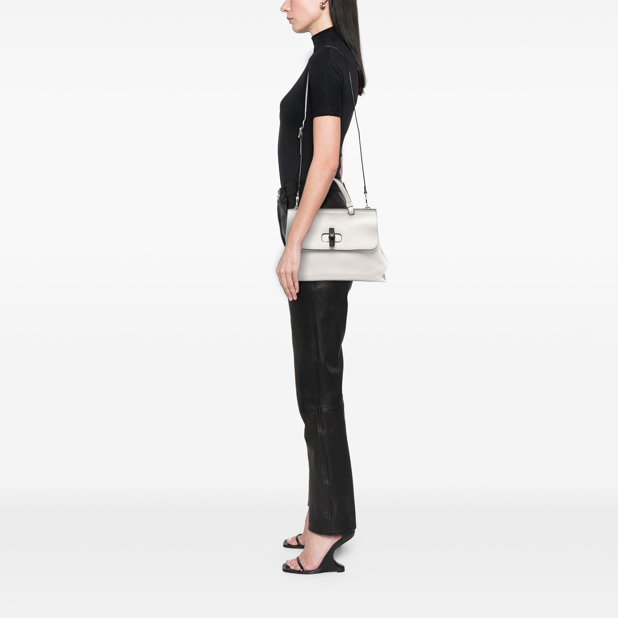 Gucci Medium Leather Bamboo Daily Satchel