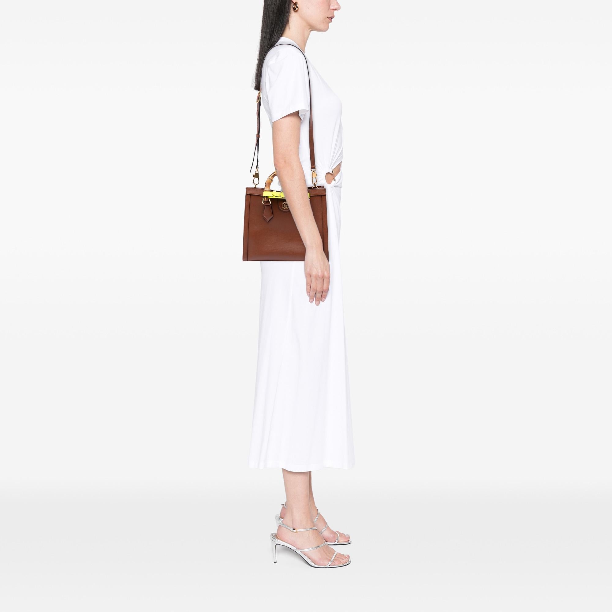 Gucci Medium Leather Bamboo Diana Satchel