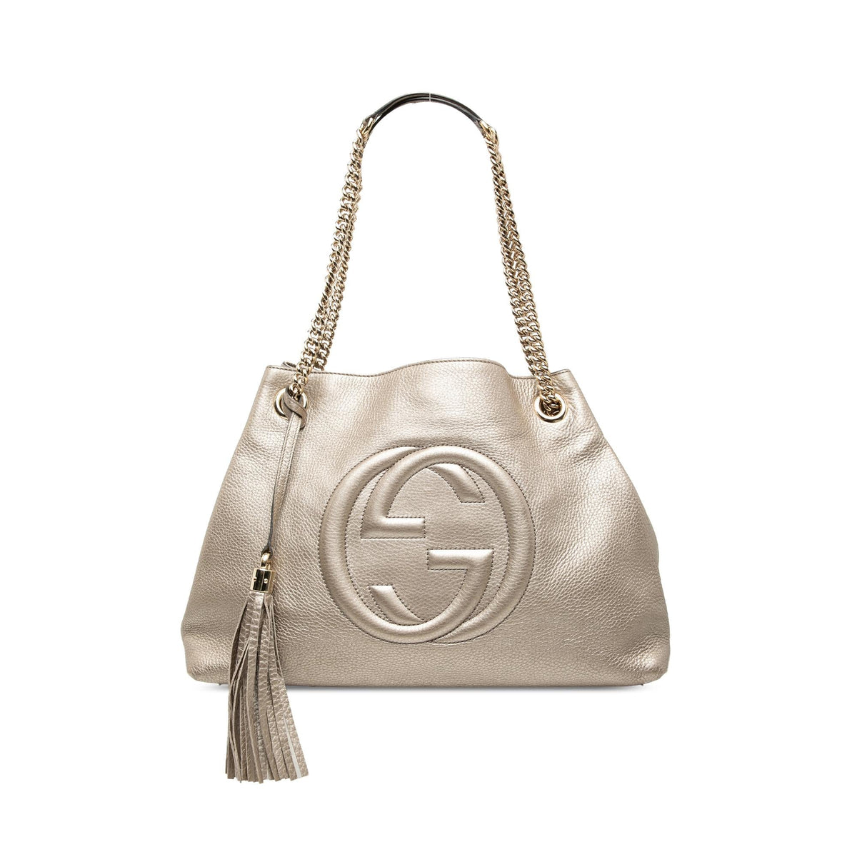 Gucci Medium Metallic Calfskin Soho Chain Tote