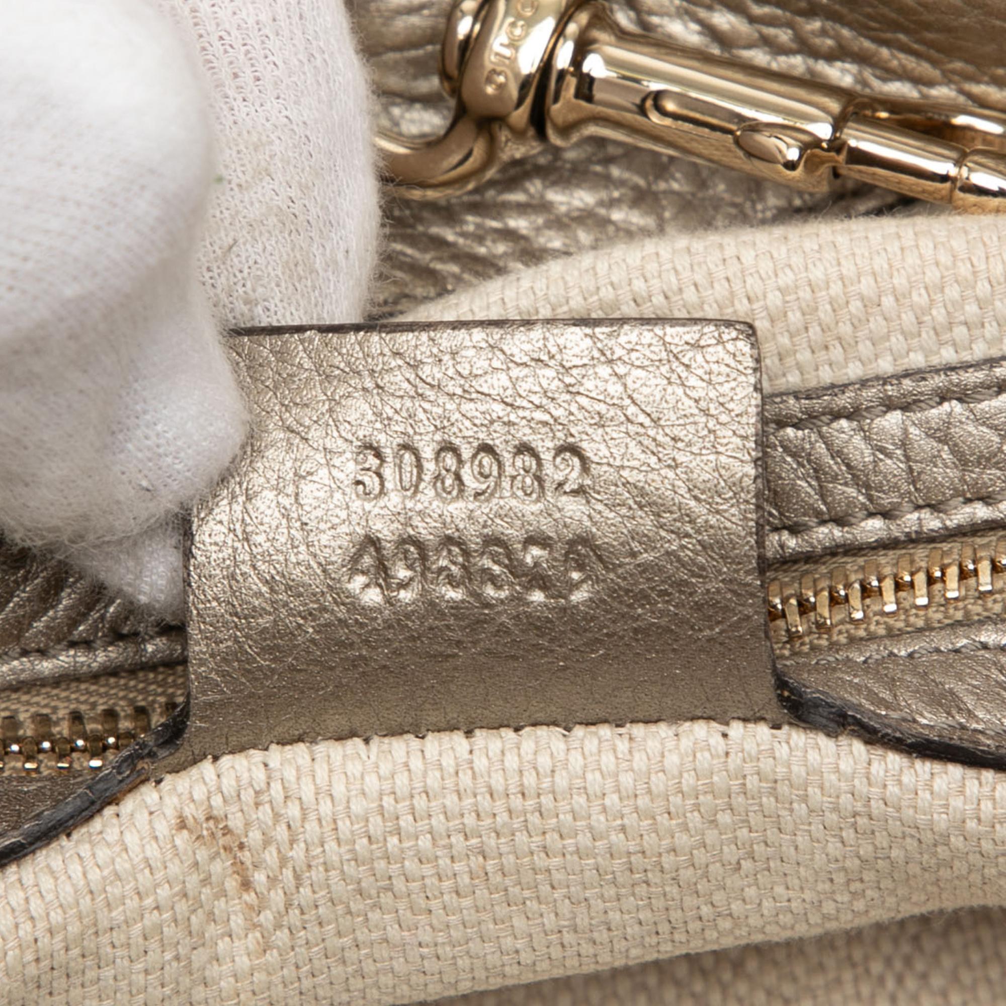 Gucci Medium Metallic Calfskin Soho Chain Tote