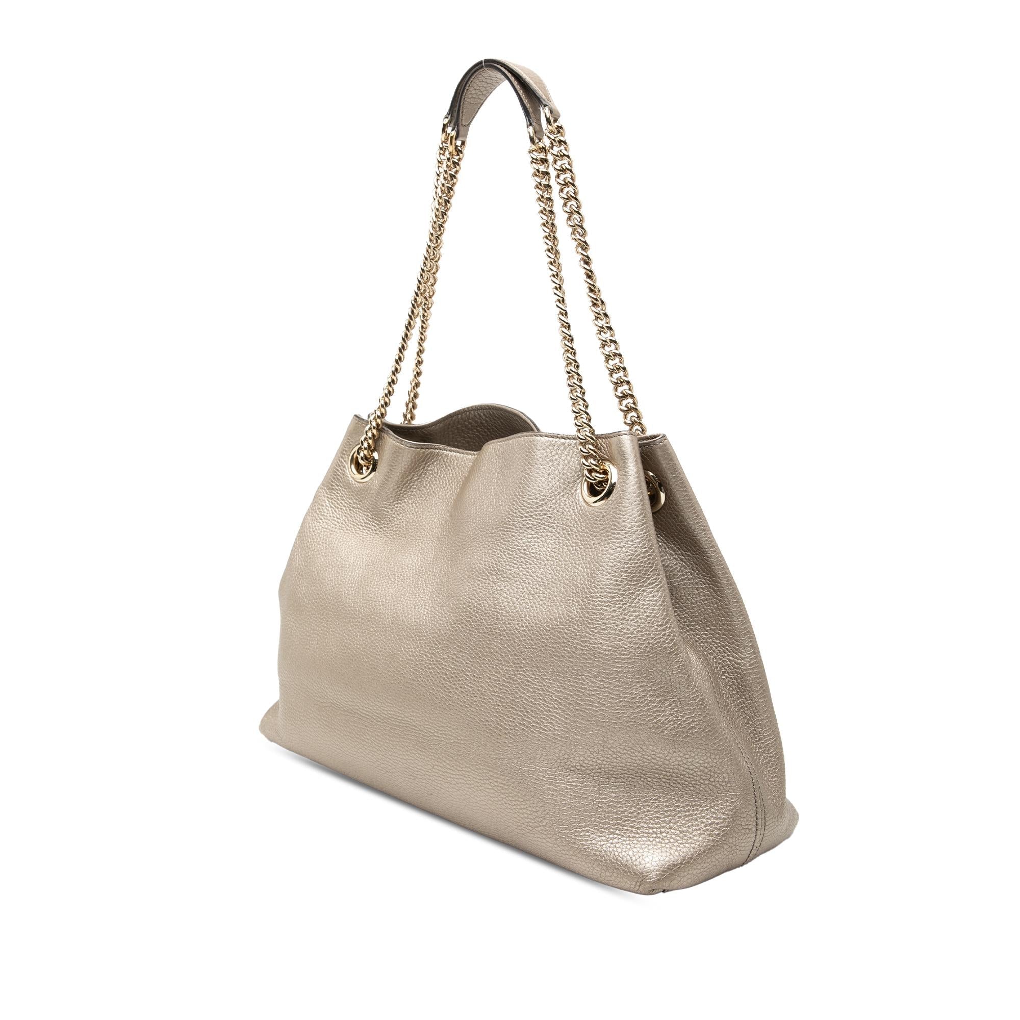 Gucci Medium Metallic Calfskin Soho Chain Tote