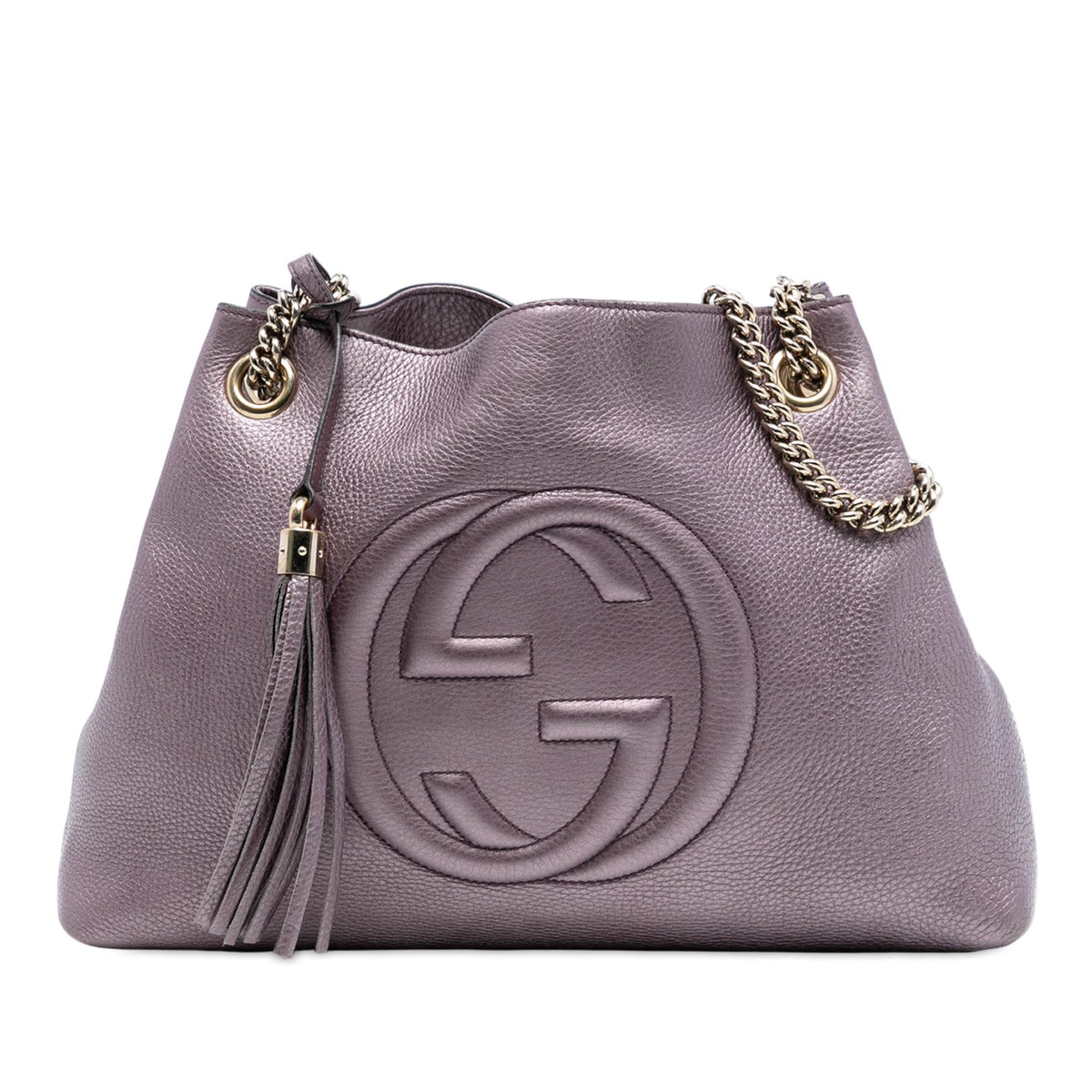 Gucci Medium Metallic Calfskin Soho Chain Tote