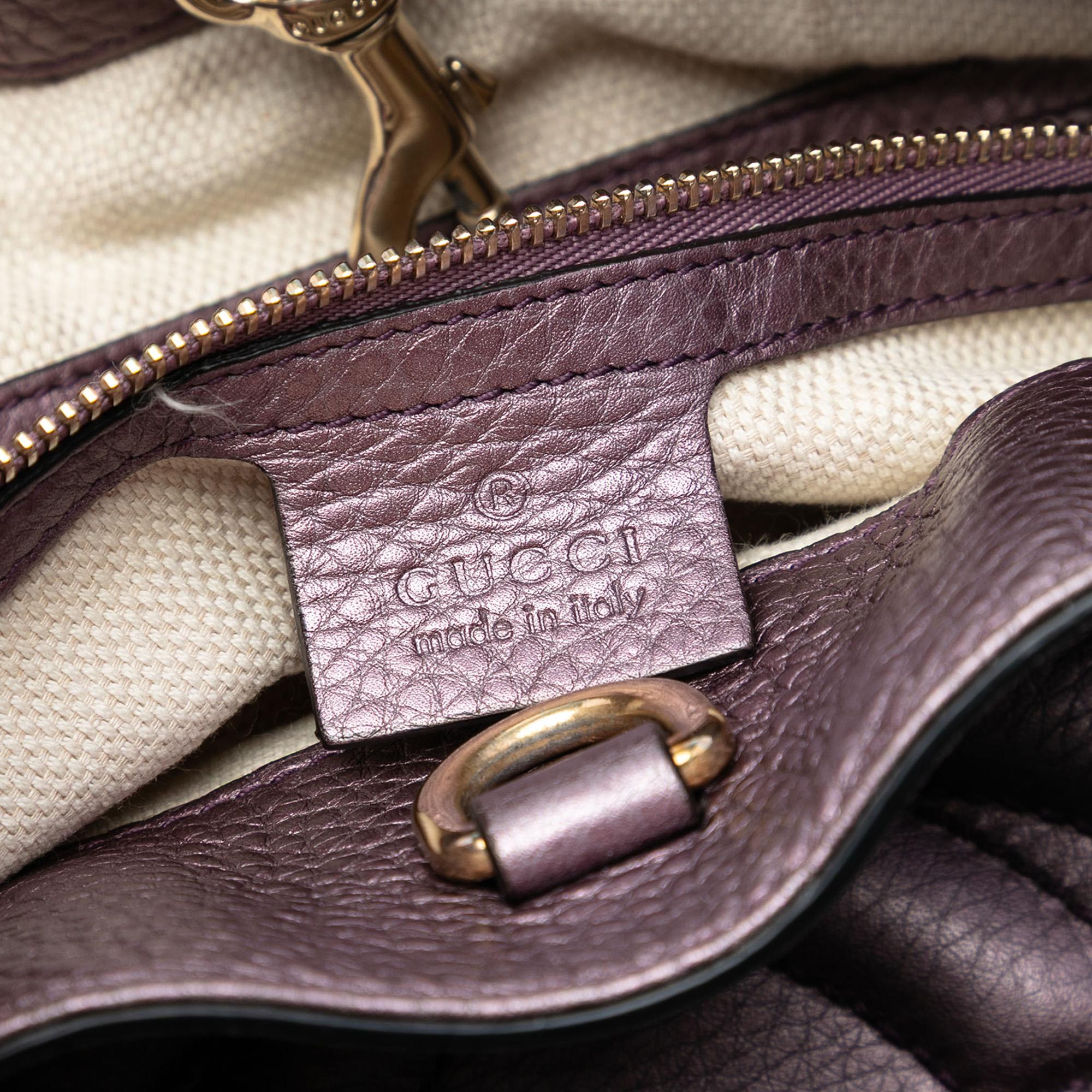 Gucci Medium Metallic Calfskin Soho Chain Tote