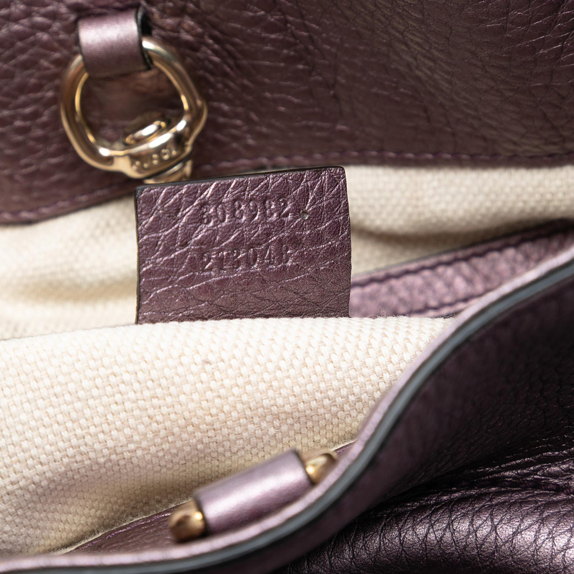 Gucci Medium Metallic Calfskin Soho Chain Tote