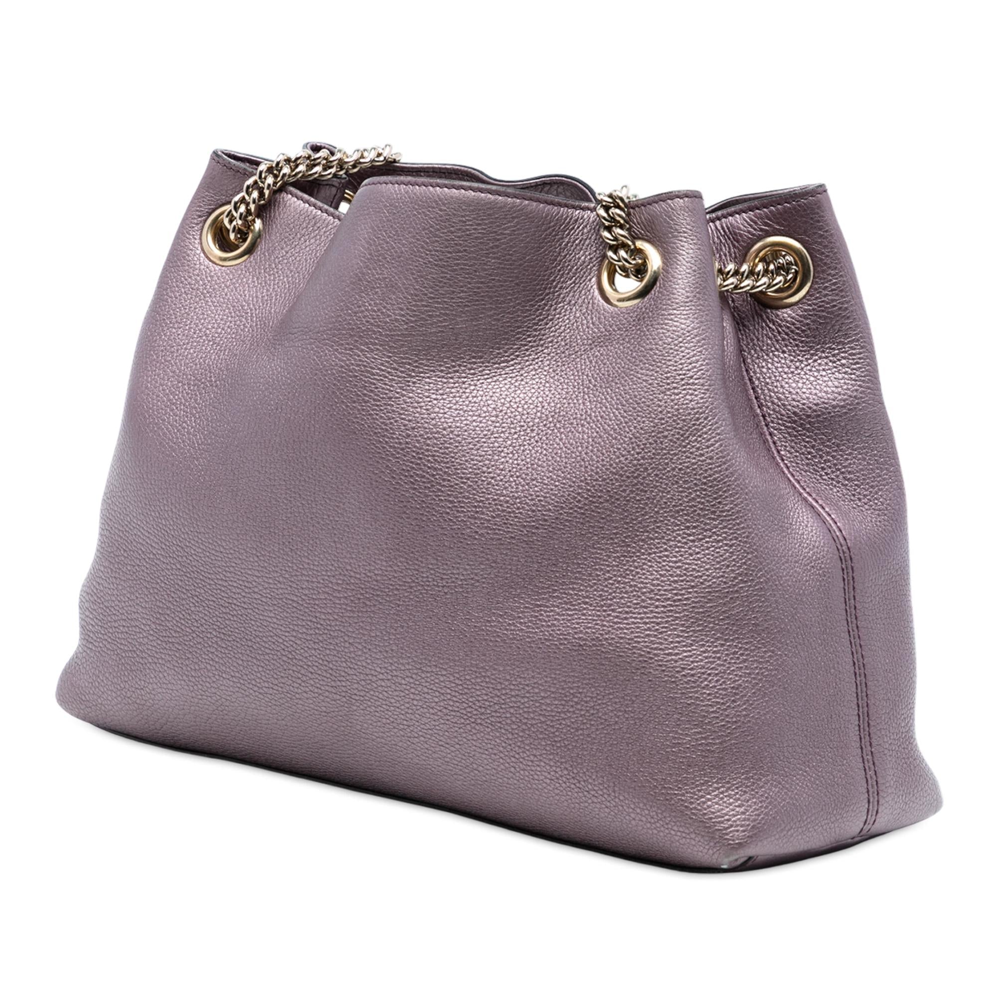 Gucci Medium Metallic Calfskin Soho Chain Tote