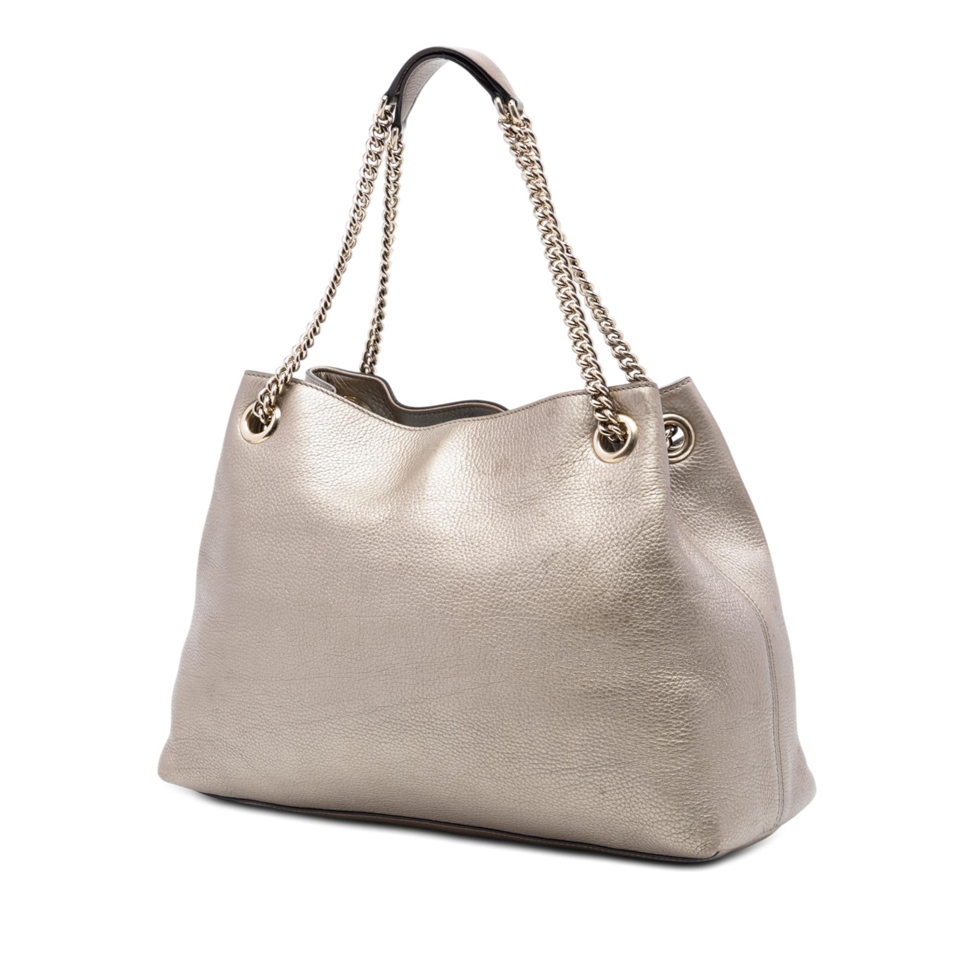 Gucci Medium Metallic Calfskin Soho Chain Tote