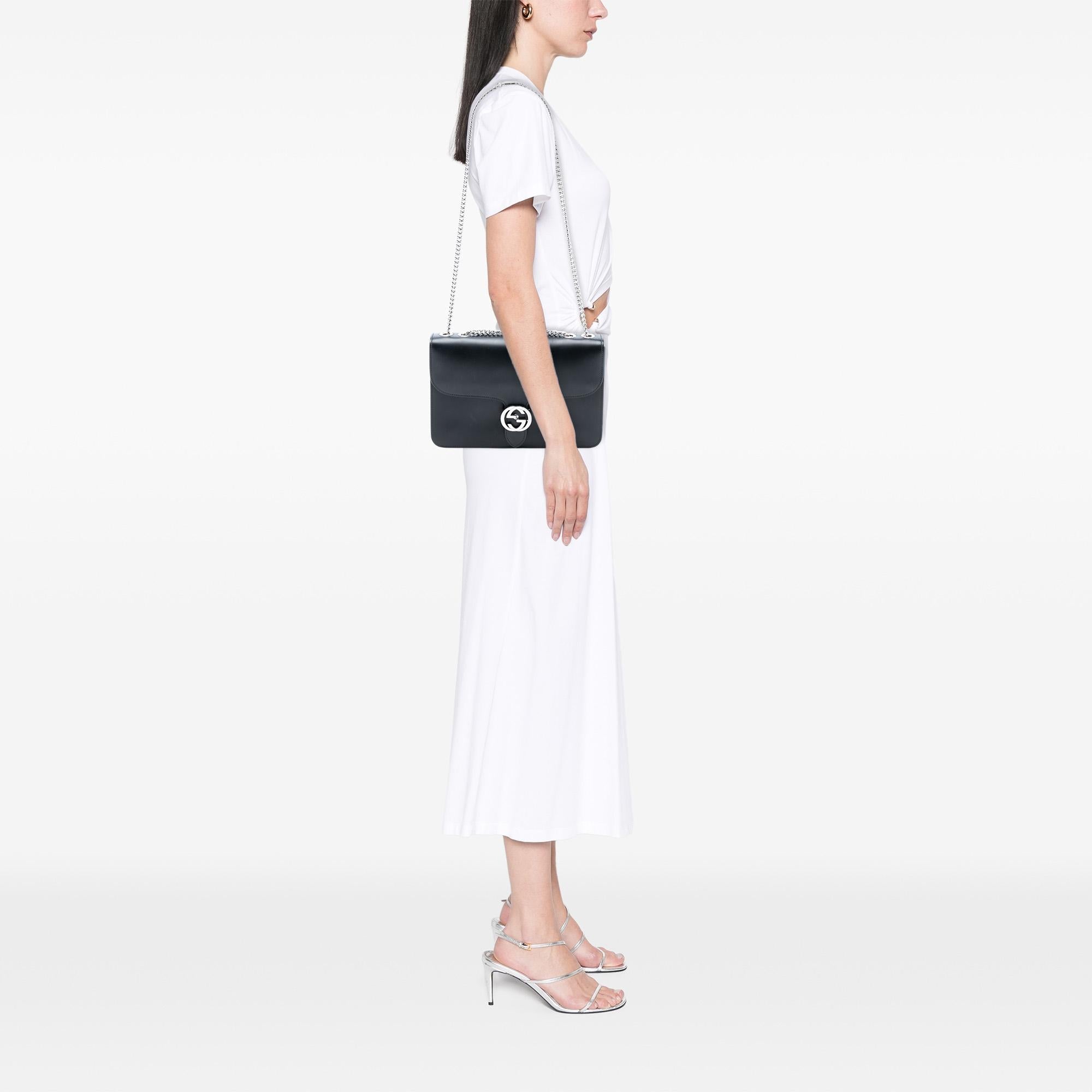 Gucci Medium Polished Calfskin Dollar Interlocking G Crossbody