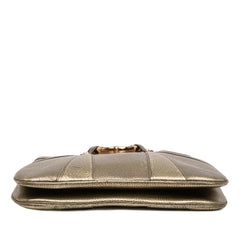 Gucci Metallic Calfskin Bamboo Ring Chain Shoulder Bag