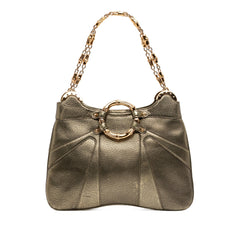Gucci Metallic Calfskin Bamboo Ring Chain Shoulder Bag
