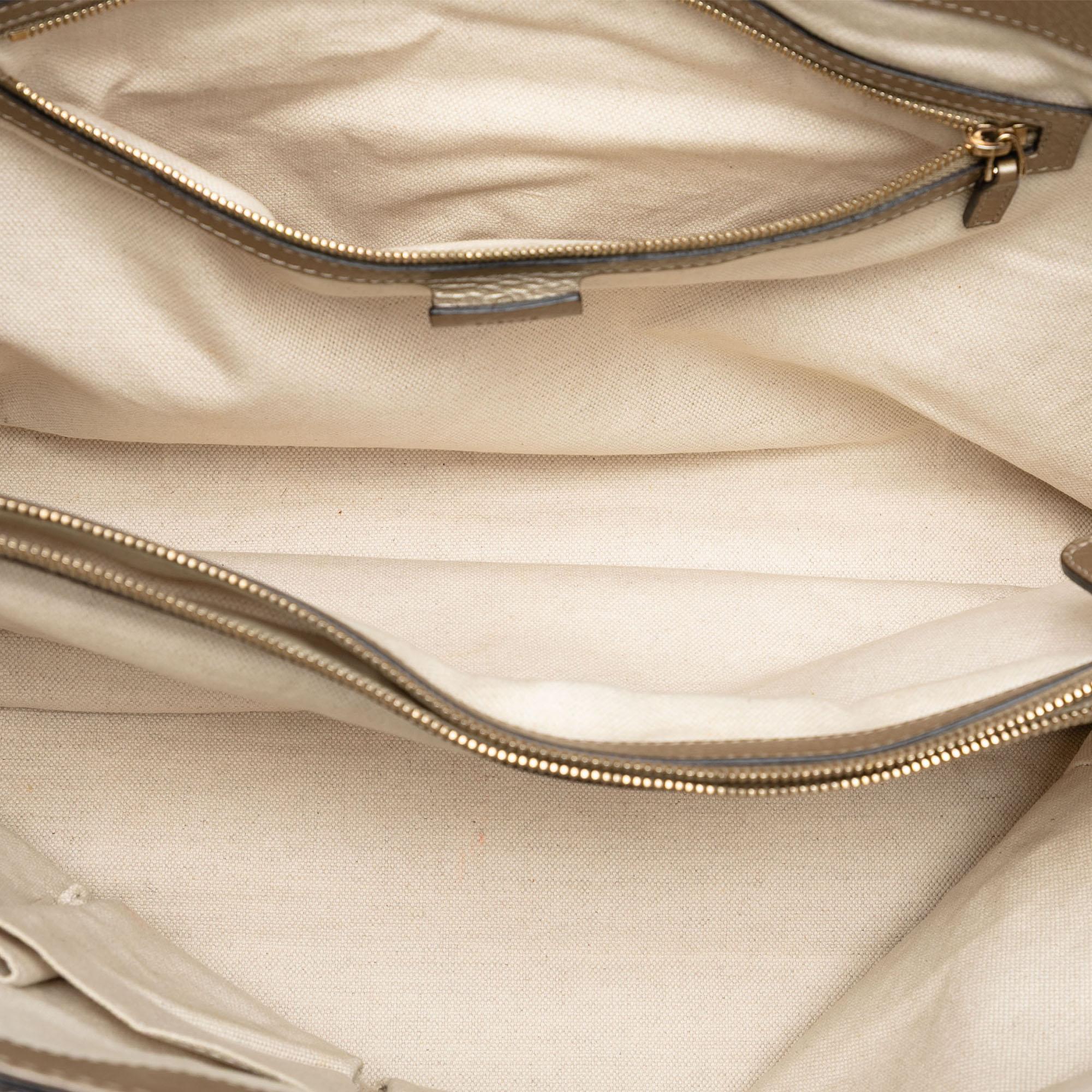 Gucci Metallic Grained Leather Bella Tote