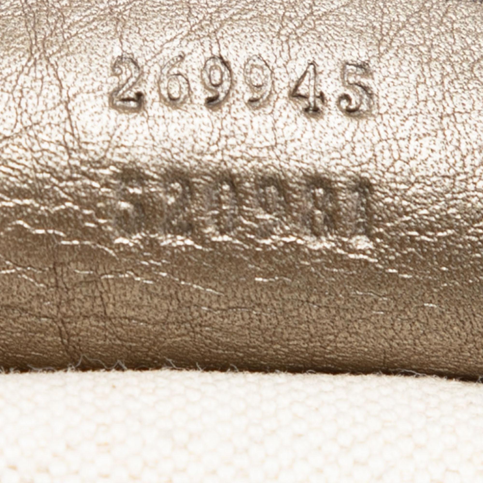 Gucci Metallic Grained Leather Bella Tote