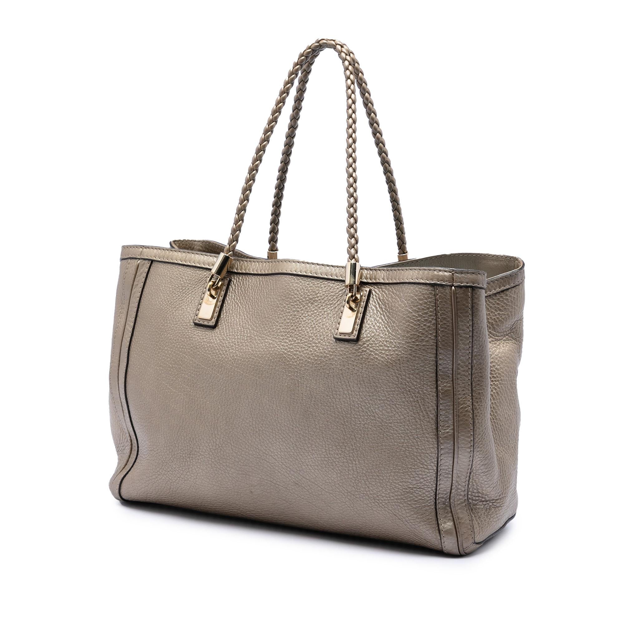 Gucci Metallic Grained Leather Bella Tote