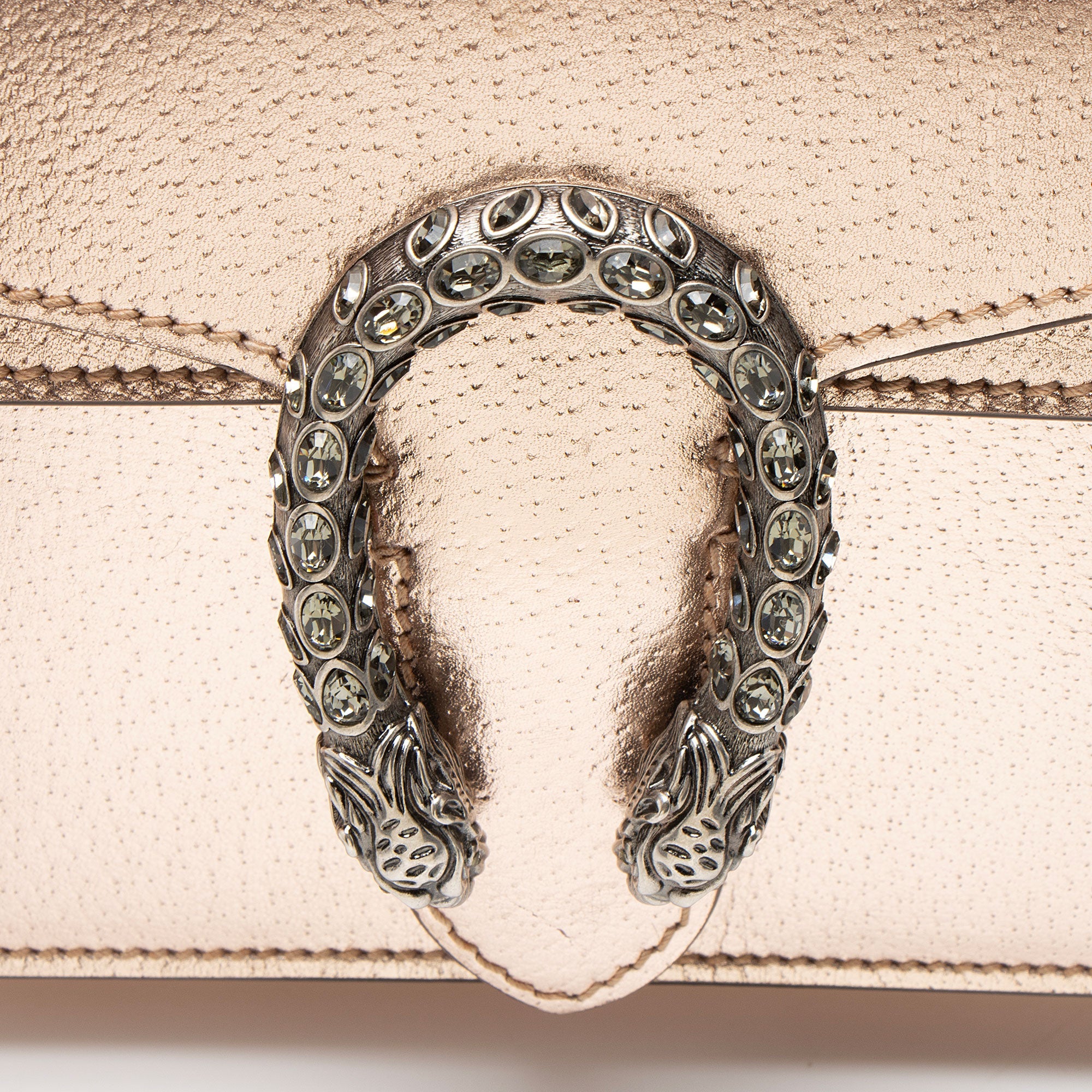 Gucci Metallic Leather Crystal Dionysus Medium E/W Shoulder Bag