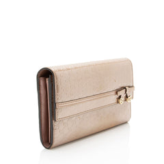 Gucci Metallic Microguccissima Leather Mayfair Continental Wallet