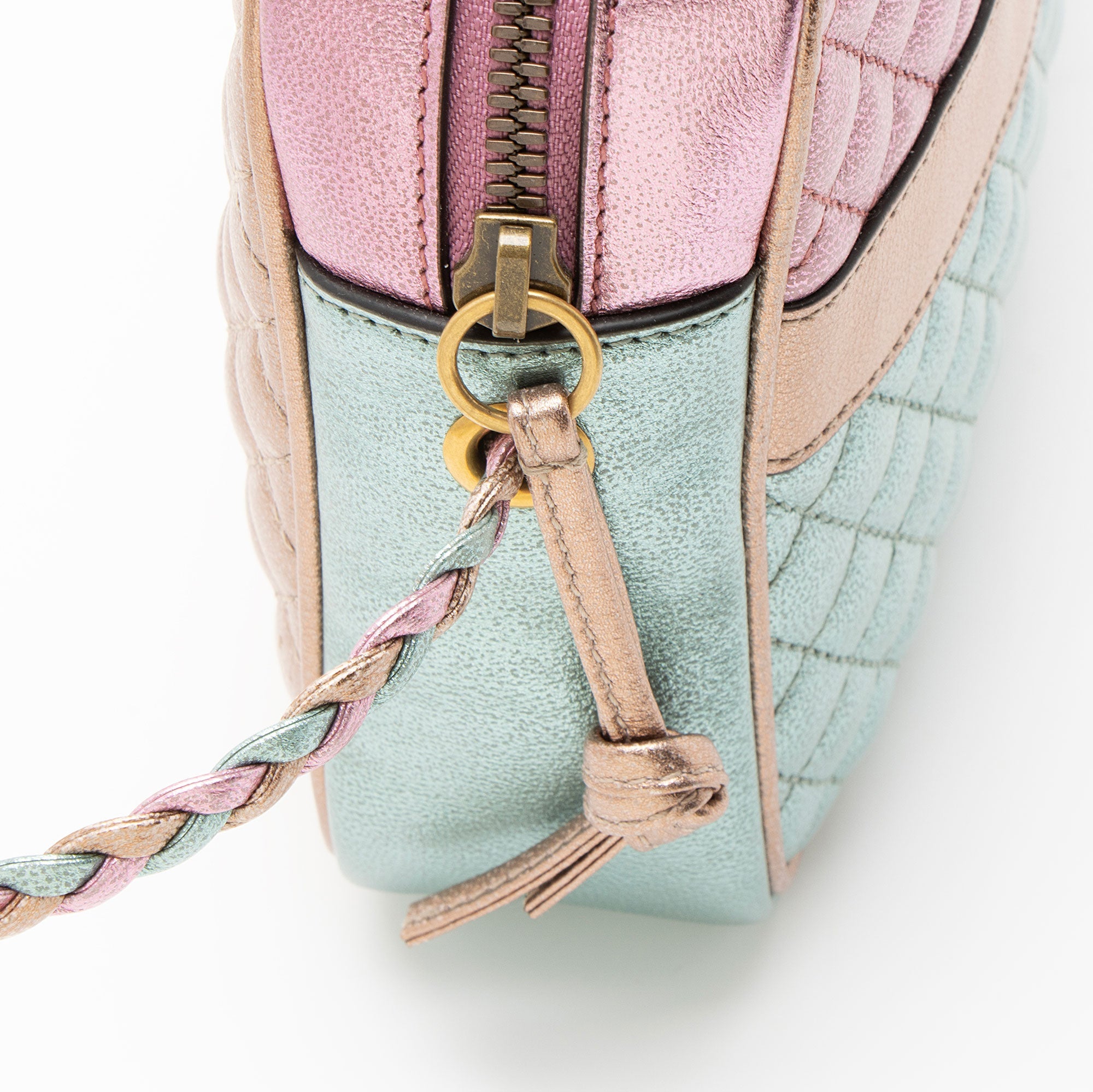 Gucci Metallic Quilted Leather Trapuntata Small Shoulder Bag