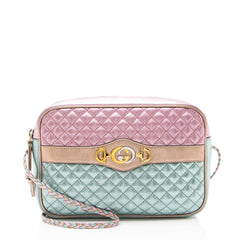 Gucci Metallic Quilted Leather Trapuntata Small Shoulder Bag
