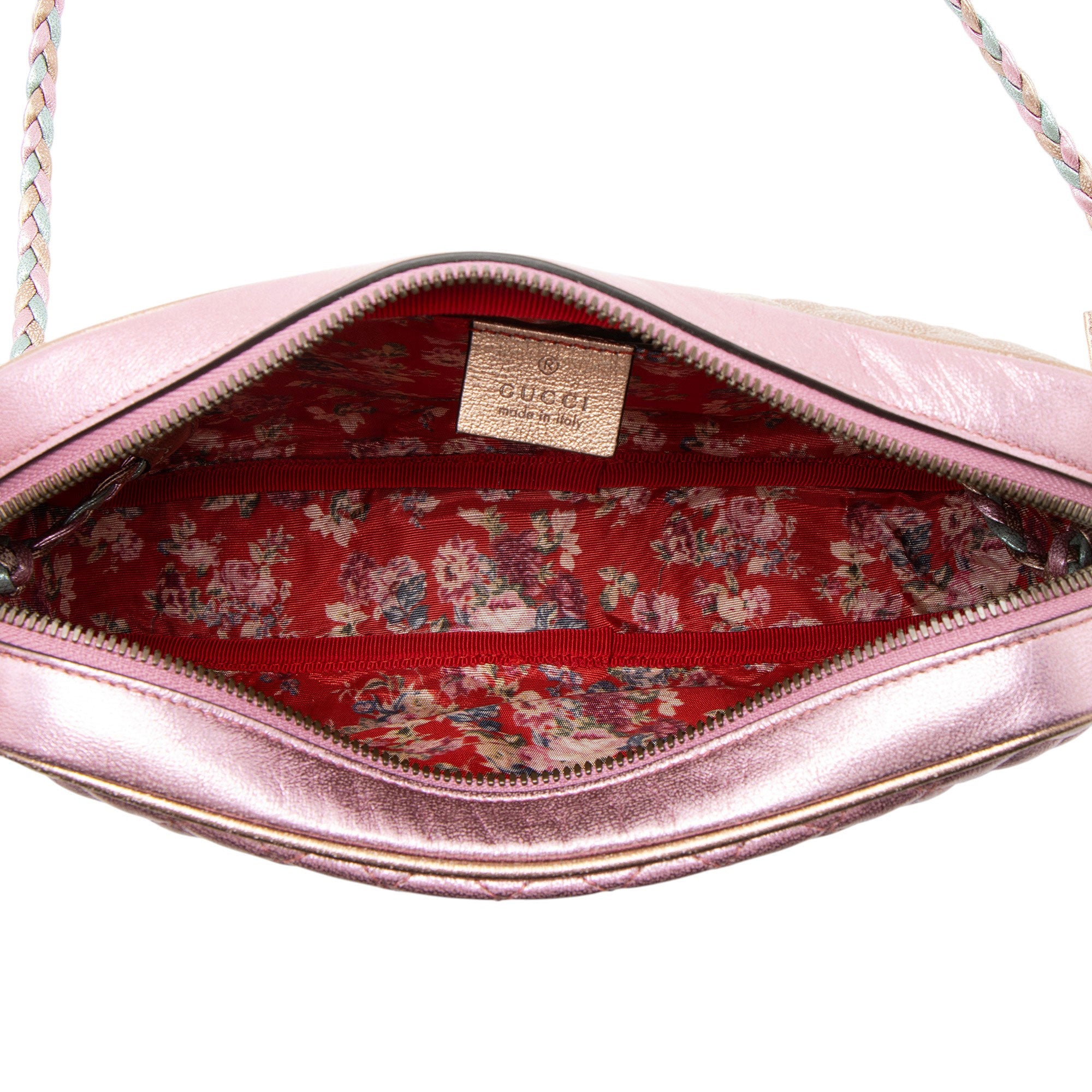 Gucci Metallic Quilted Leather Trapuntata Small Shoulder Bag
