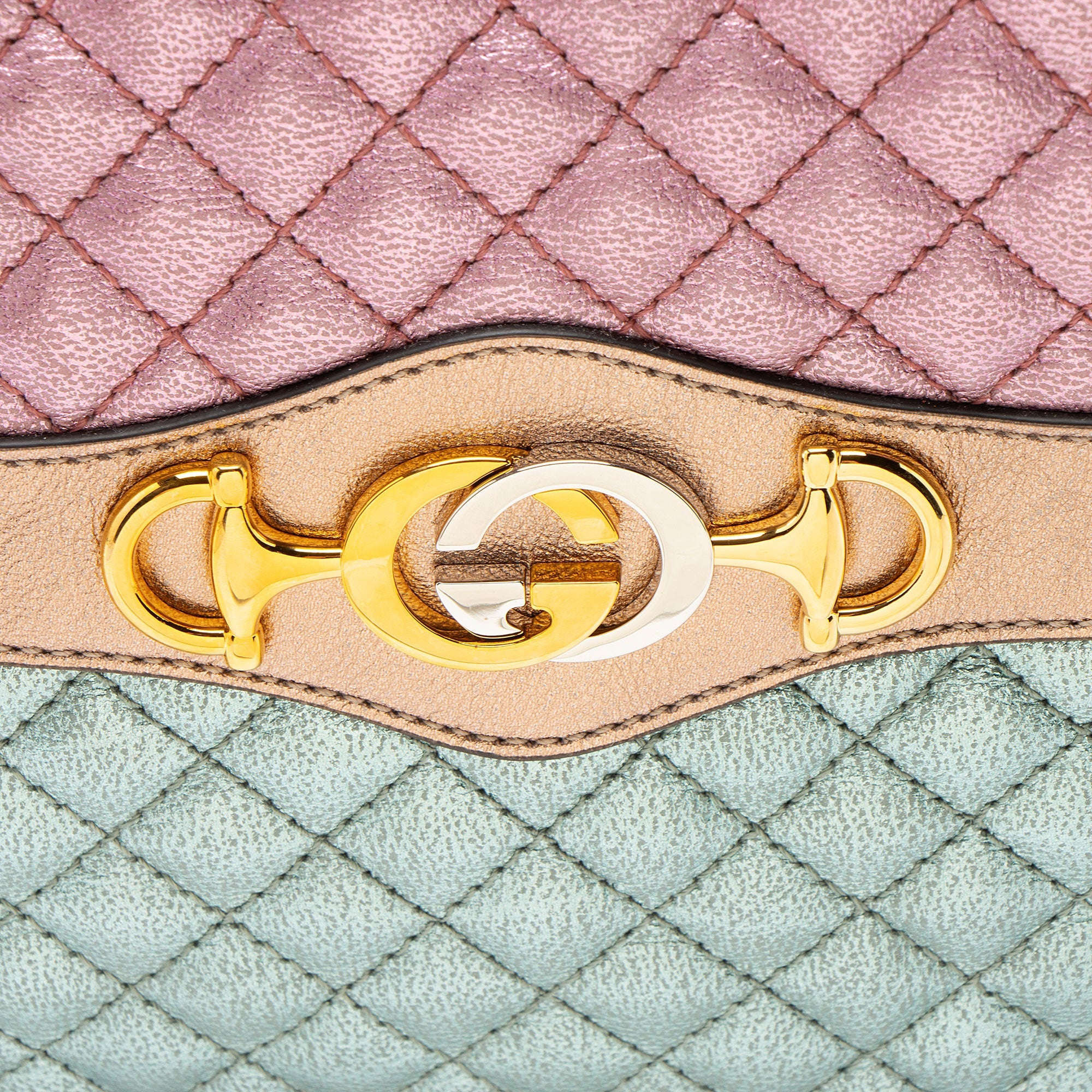 Gucci Metallic Quilted Leather Trapuntata Small Shoulder Bag